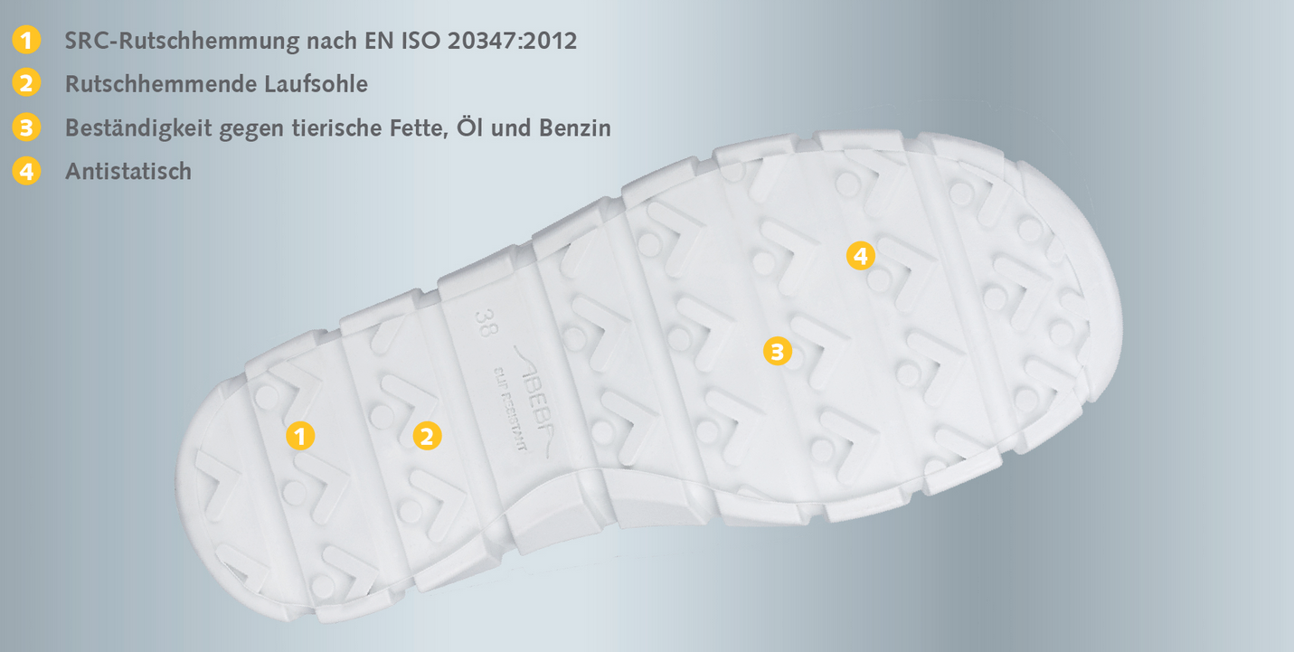 Abeba Berufsschuh Slipper Dynamic, anthrazit, Gr.37