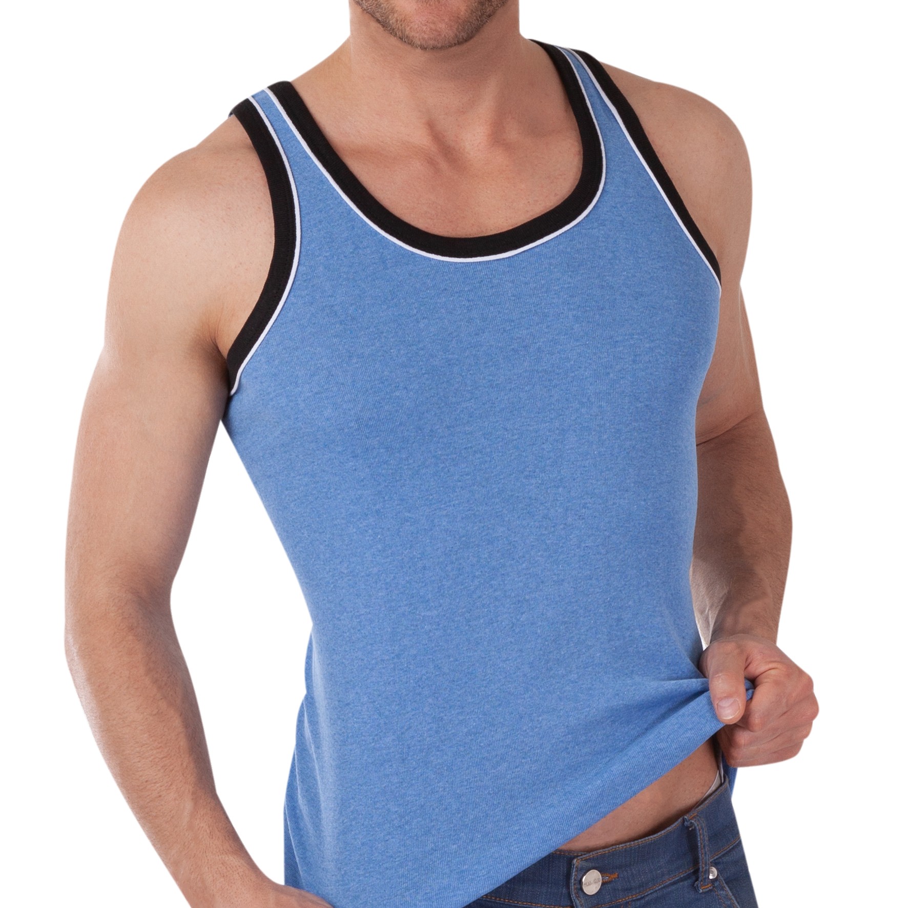 2er-Pack Herren-Unterhemd 22590, mit Paspelierung, Pack 2, Gr.9