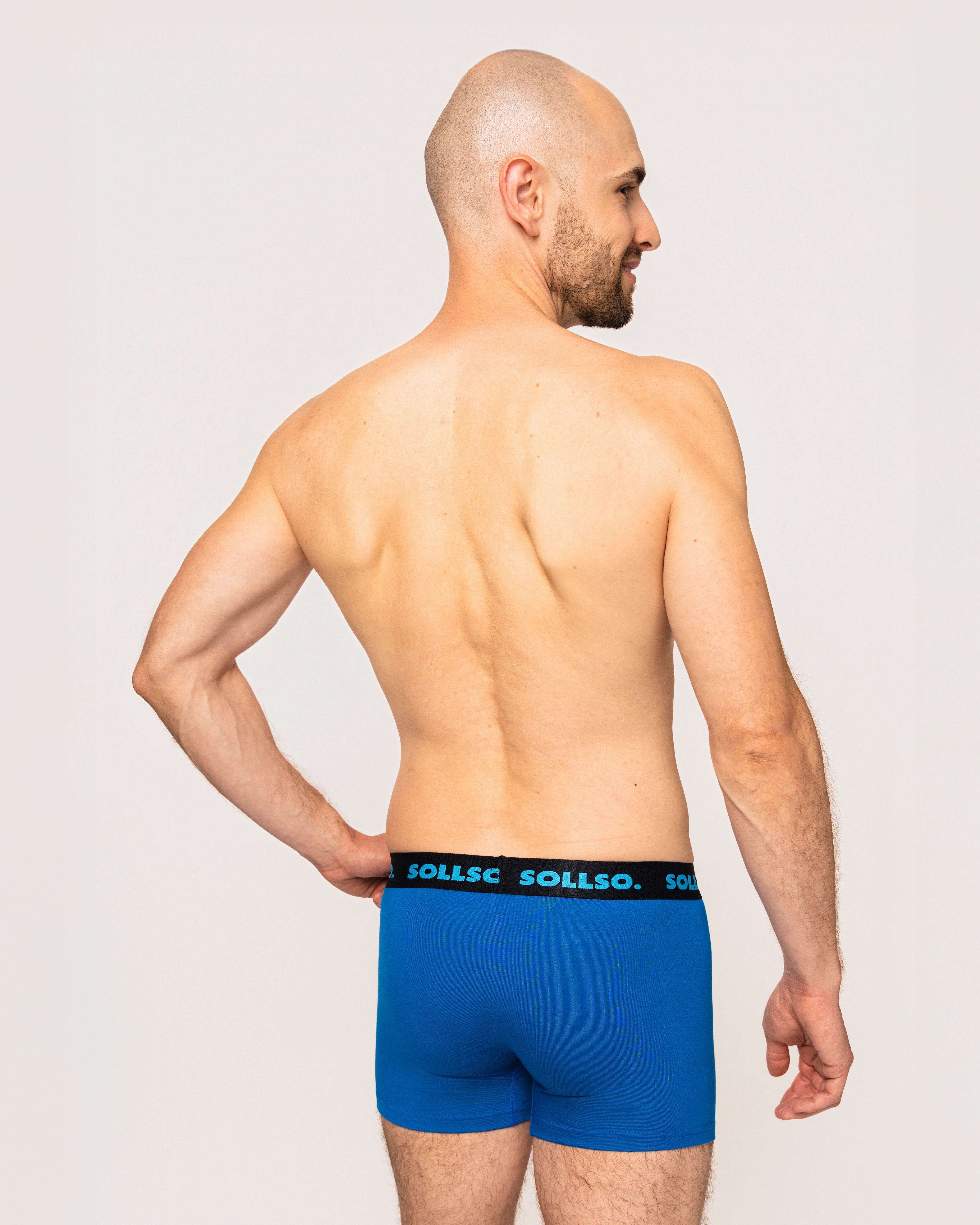3er Pack Herren Boxershort, Bambusviskose, Blau, Gr.L