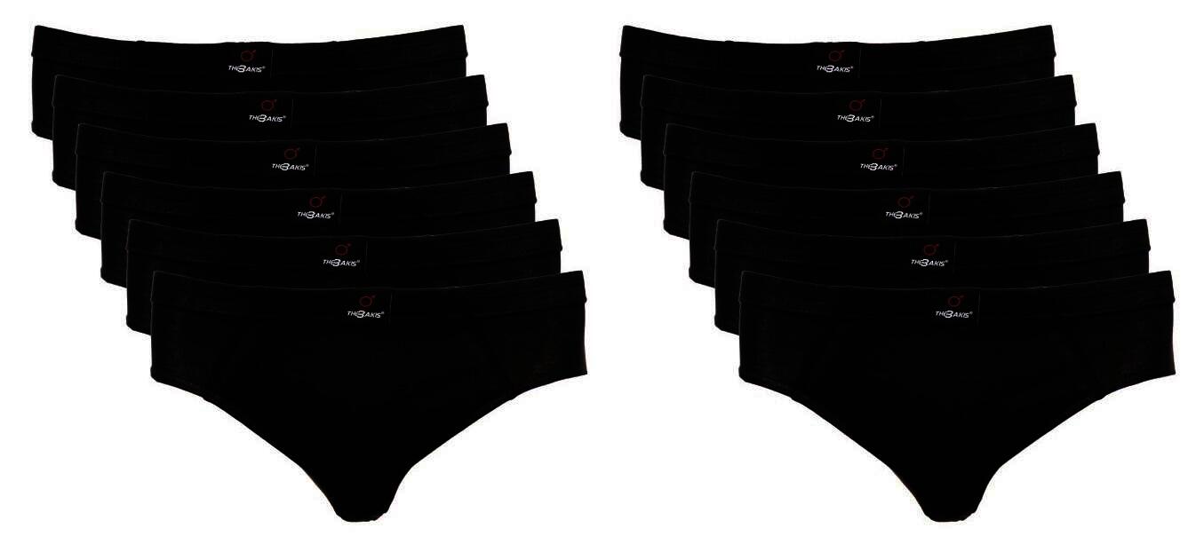 The BAKIS Herren Sportslip, 4 x 3er Pack, schwarz, Größe 6