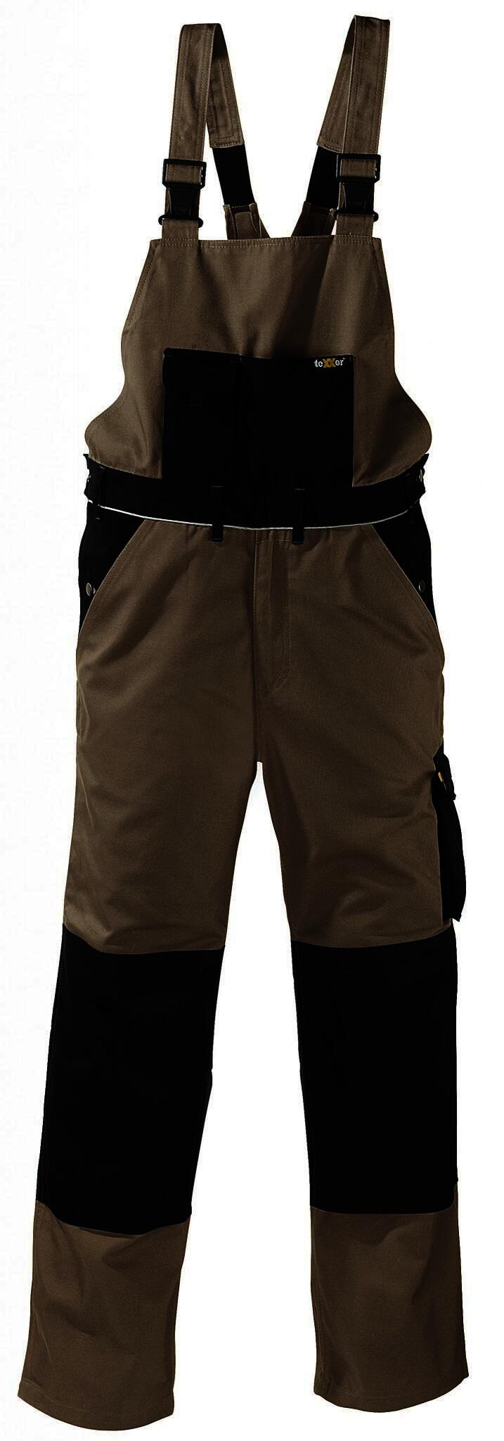 Canvas-Latzhose (320 g/m²) „AMAZONAS” Farbe khaki/schwarz, Größe 24