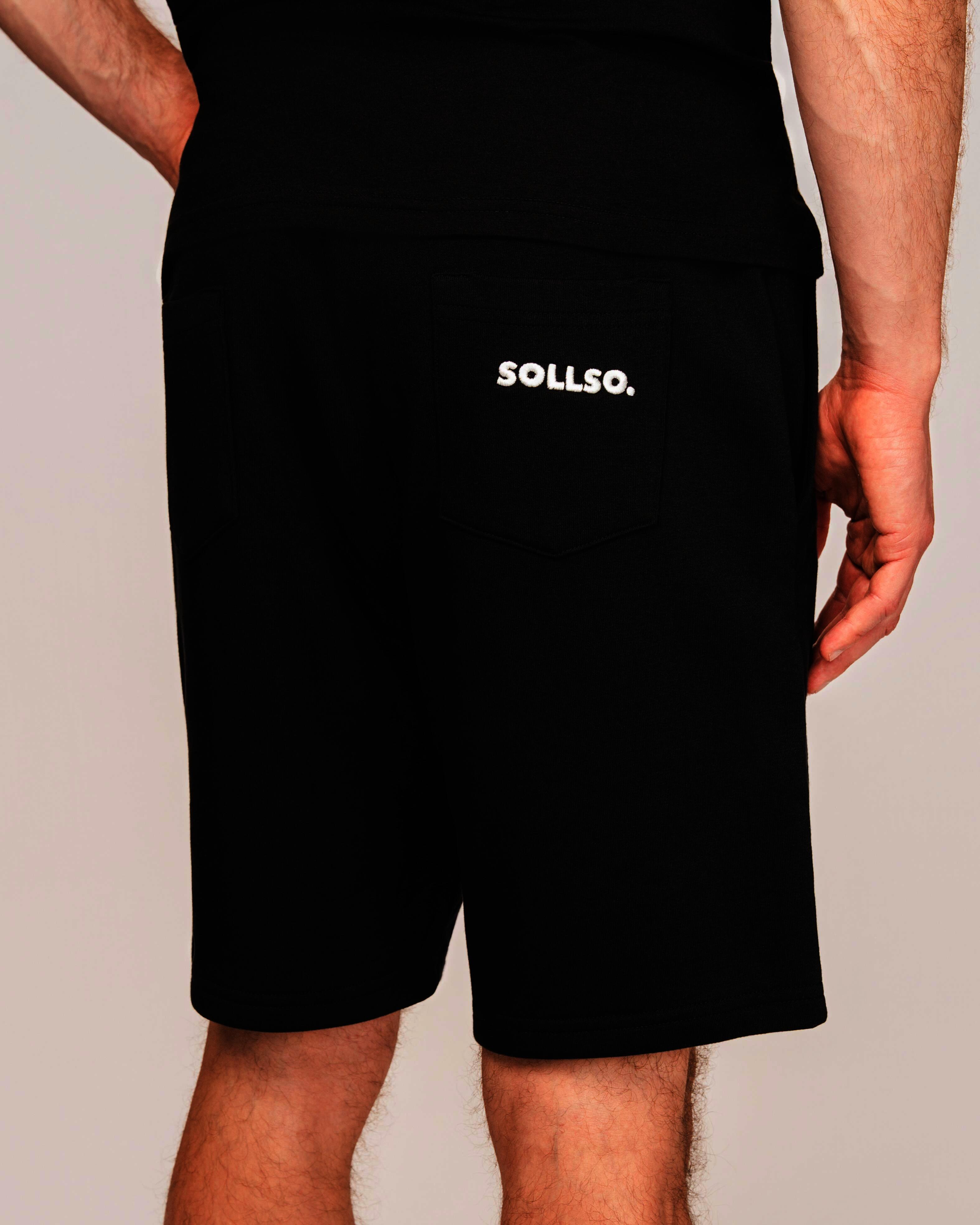 Sweatshorts „SOLLSO.“, Schwarz, Größe M