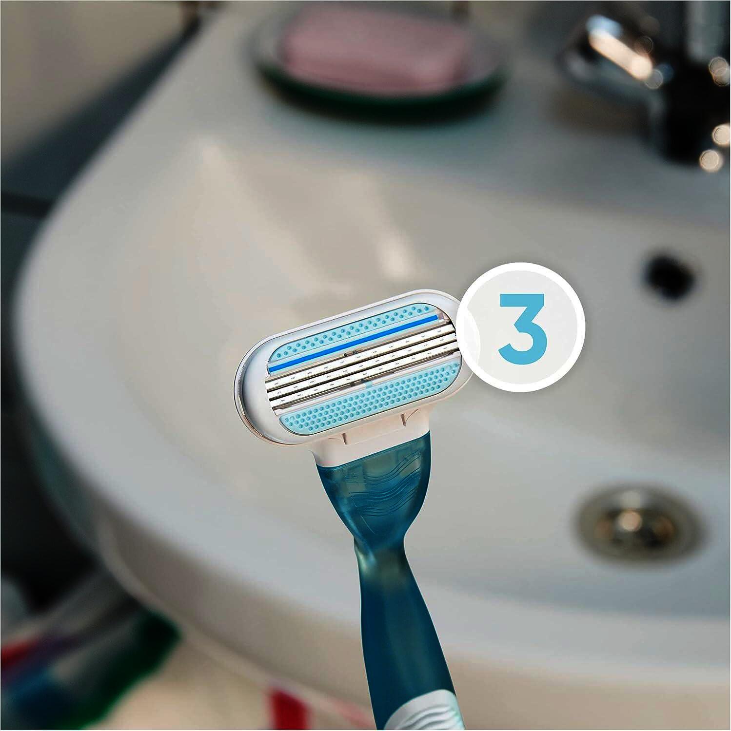Gillette-Venus Smooth Rasierer für Damen, 3-fach Klinge, mit 2 Klingen