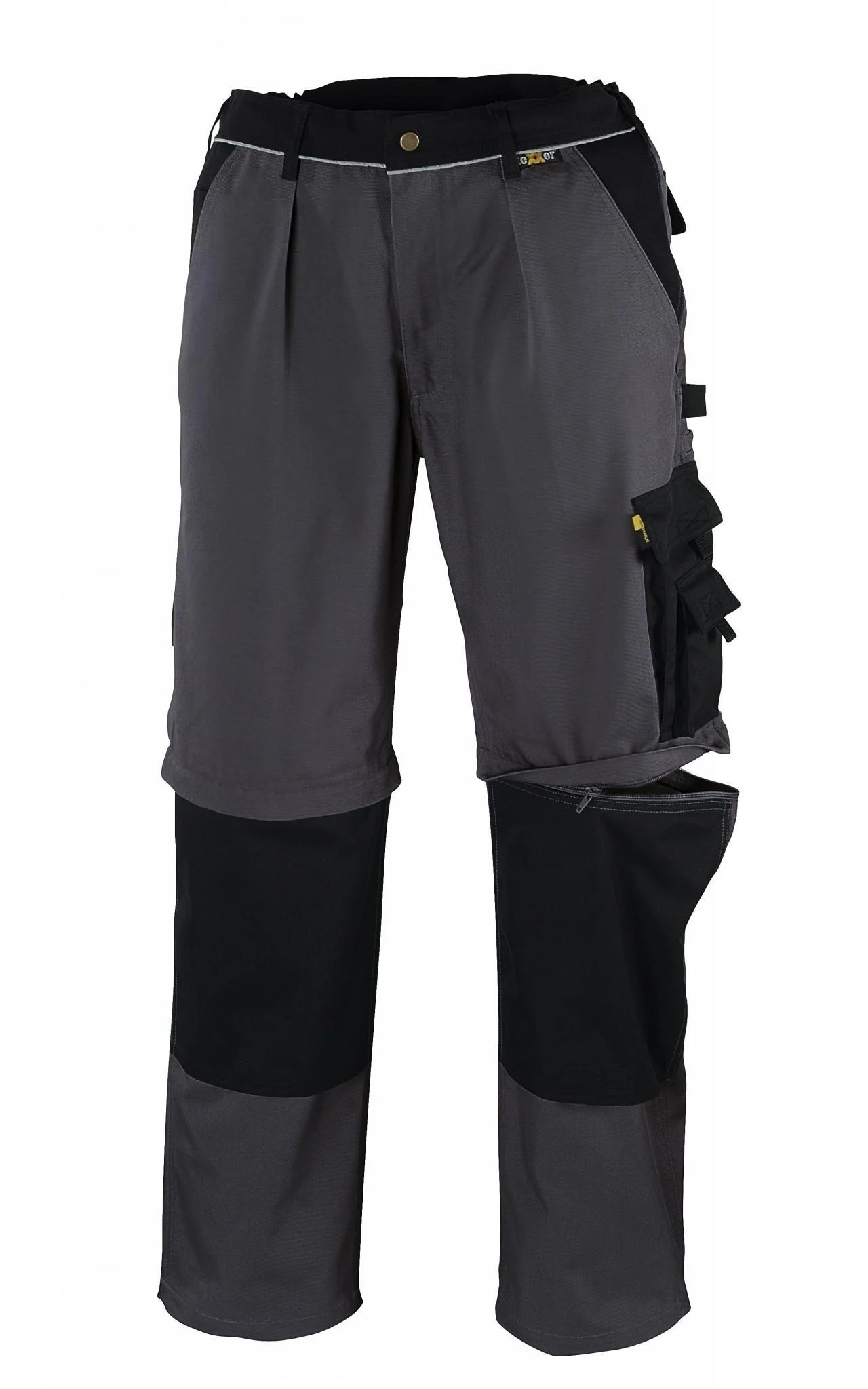 "2-in-1" Canvas-Bundhose (320 g/m²) „TOBAGO” Farbe grau/schwarz  Größe 106