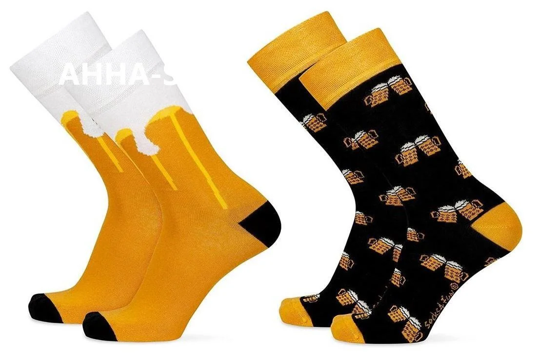 2 Paar „Socks4fun“ Socken mit Biermotiv, Gr. 42 - 47 