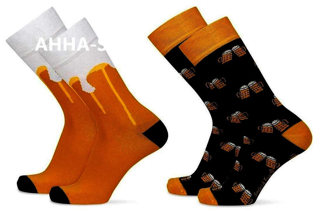 2 Paar „Socks4fun“ Socken mit Biermotiv, Gr. 42 - 47