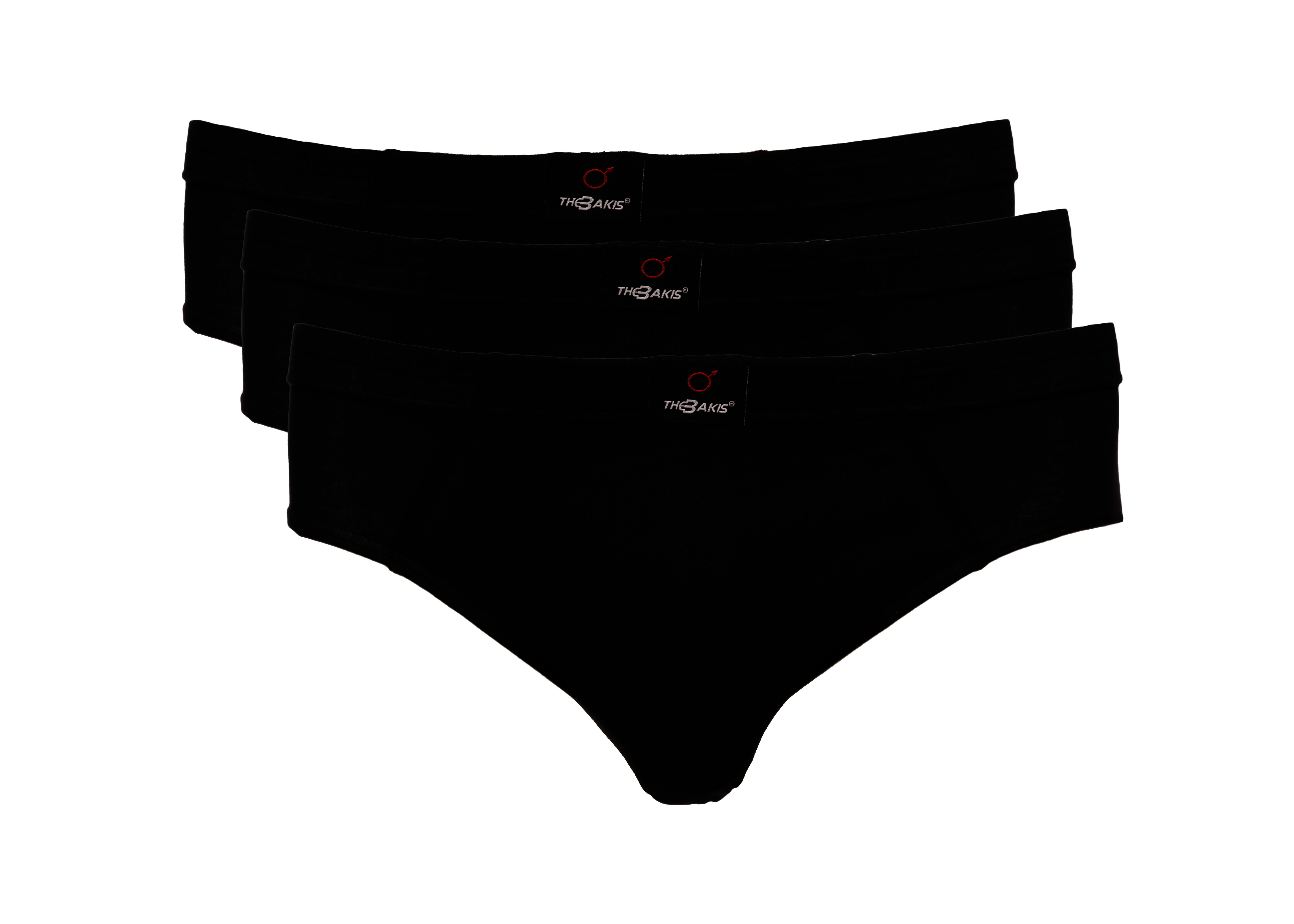The BAKIS Herren Sportslip, 3er Pack, schwarz, Größe 8