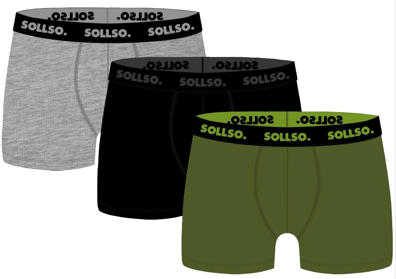 3er Pack Herren Boxershort, Bambusviskose, Schwarz/Grau/Olive, Gr.XXL 3er Pack Herren Boxershort, Bambusviskose, Schwarz/Grau/Olive, Gr.XXL
