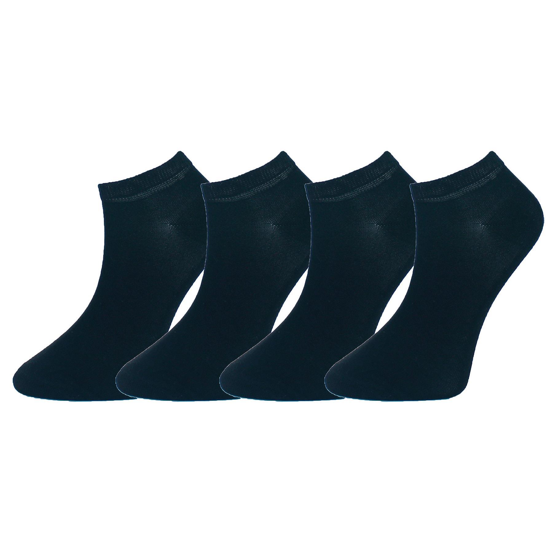 Damen Sneaker-Socken 7001, schwarz, 4 x 4er-Pack, Gr.39/42