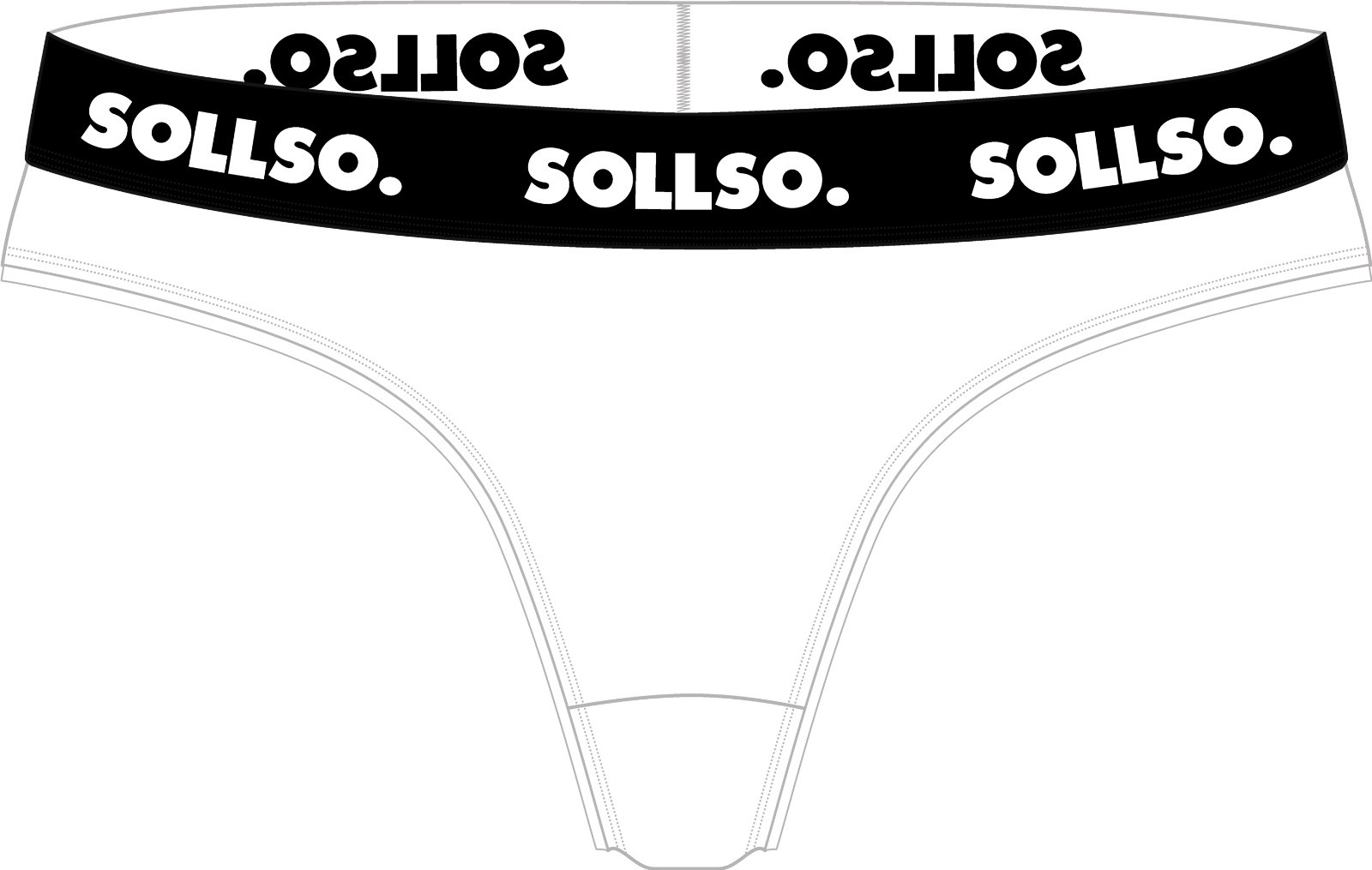 Damen Tanga, Bambusviskose, 3er-Pack, Weiß/Schwarz, Gr.S