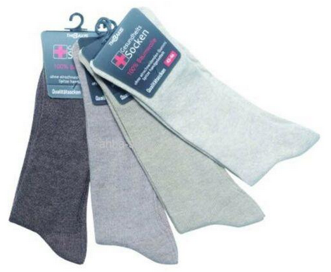 Gesundheitssocken ohne Gummizug, weiter Bund, Gr.39-42, Farbe Blau, 4 Paar