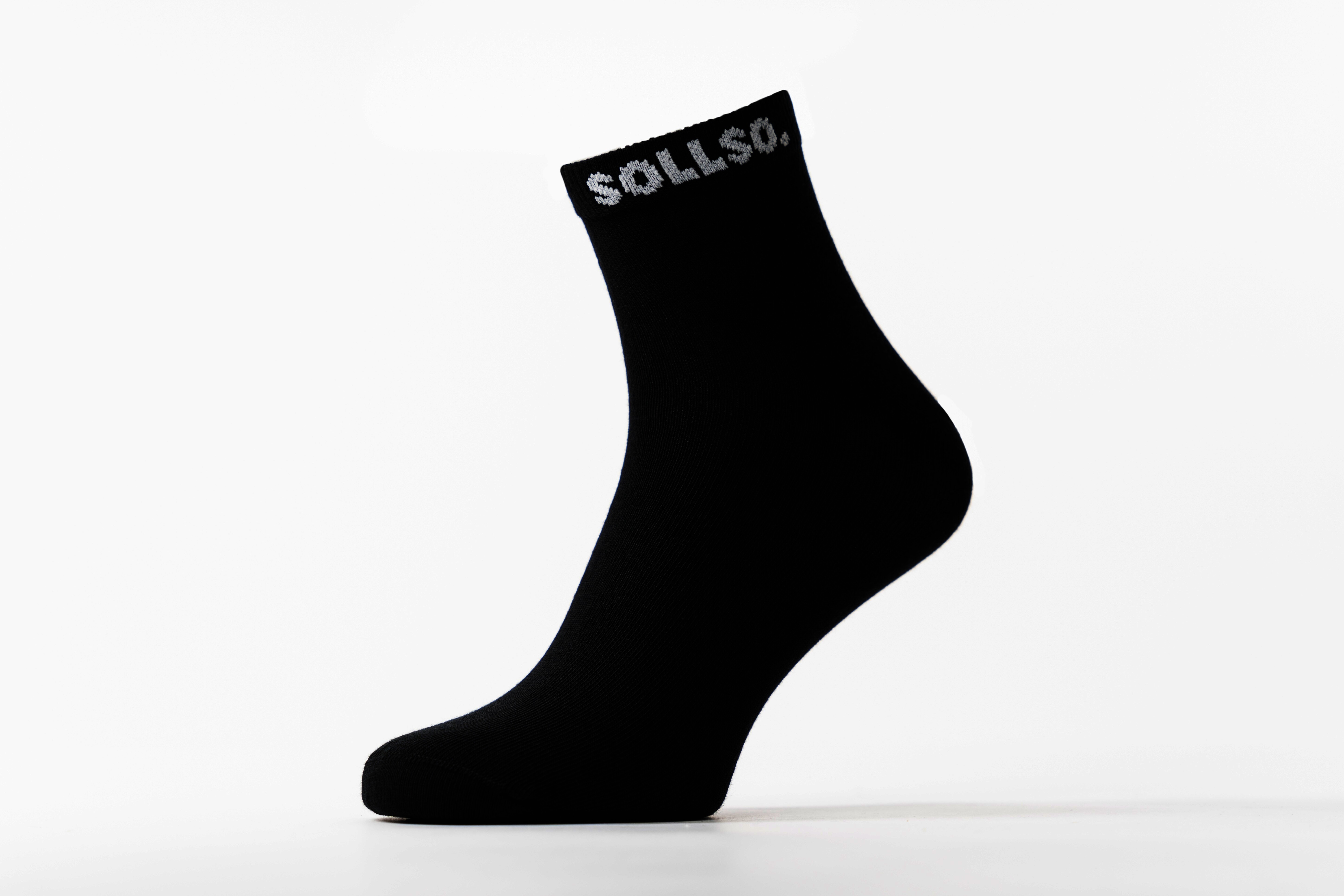 SOLLSO. Herren Sneakersocke, Farbe Schwarz, Größe 39-42, 10 Paar