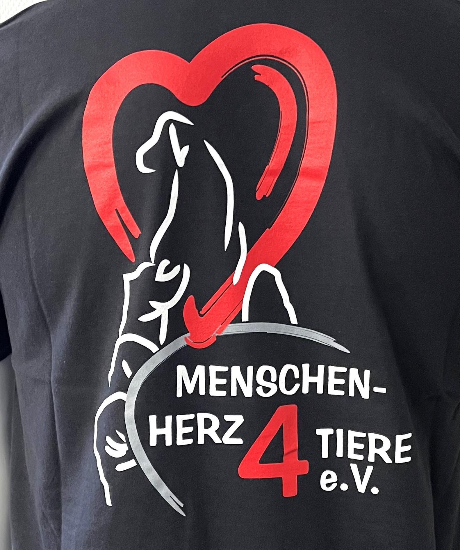 Herren T-Shirt "Menschen Herz 4 Tiere e.V." by SOLLSO., schwarz, Gr.L