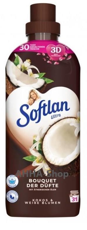 Softlan Weichspüler "Kokos & Weiße Blumen", 2 x 650ml-Flasche