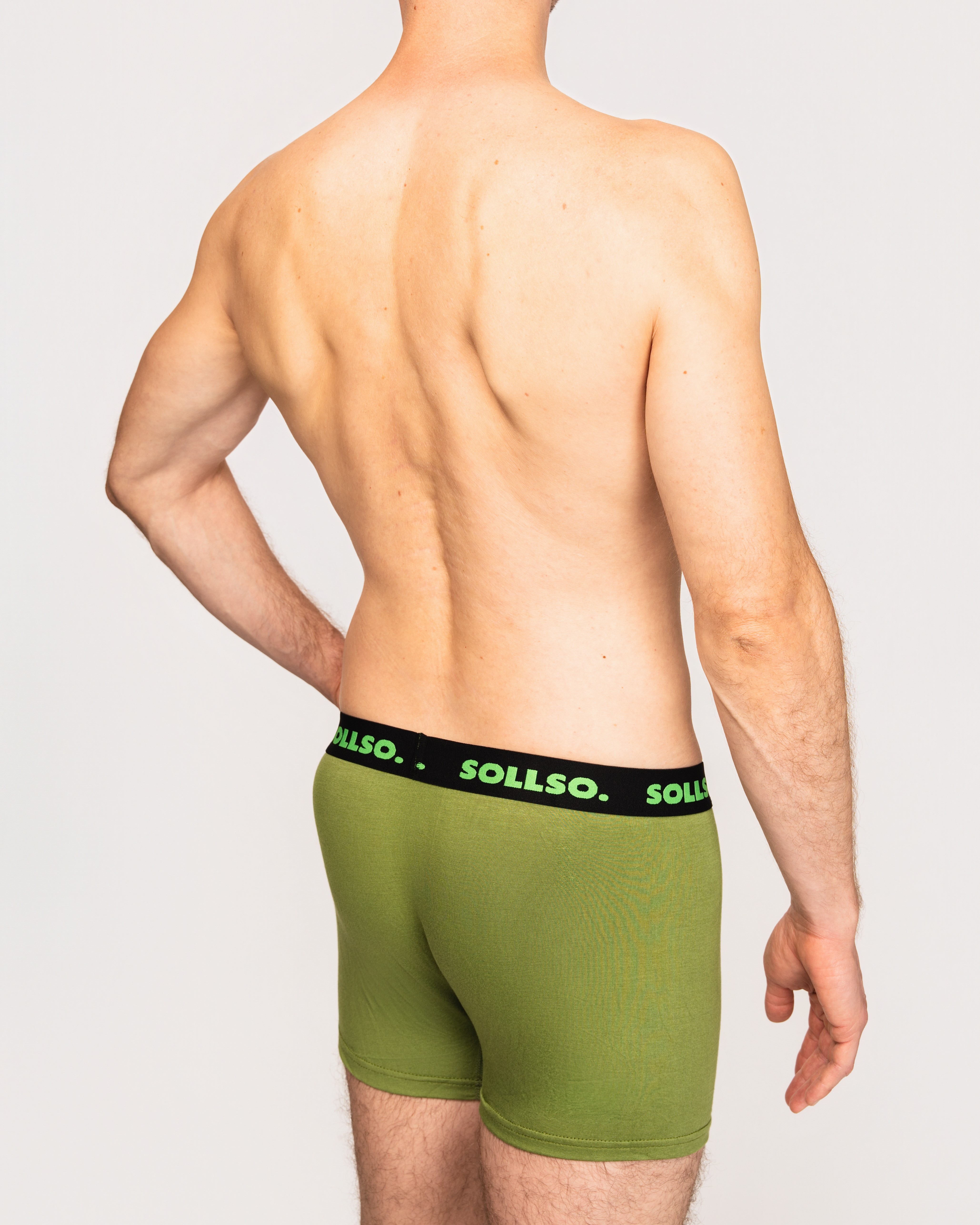 3er Pack Herren Boxershort, Bambusviskose, Olive, Gr.S
