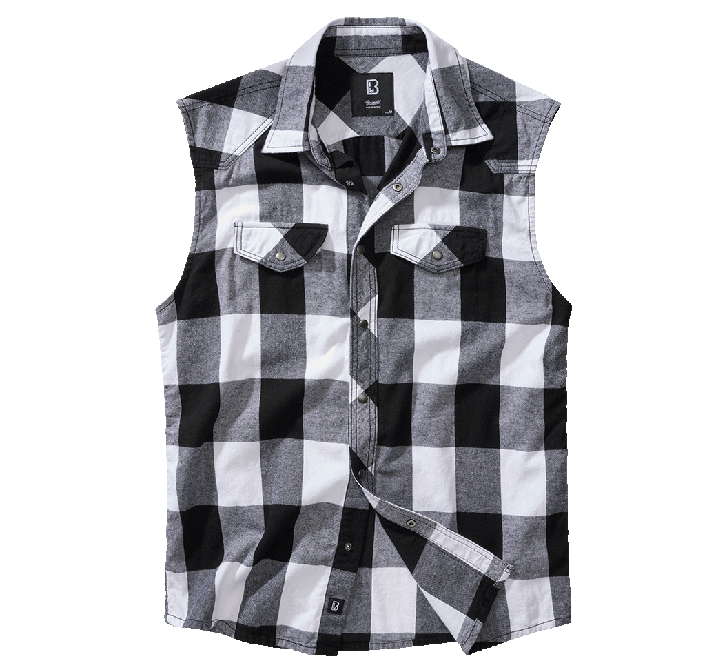 Brandit Checkshirt, Farbe weiß/schwarz, Größe 4XL
