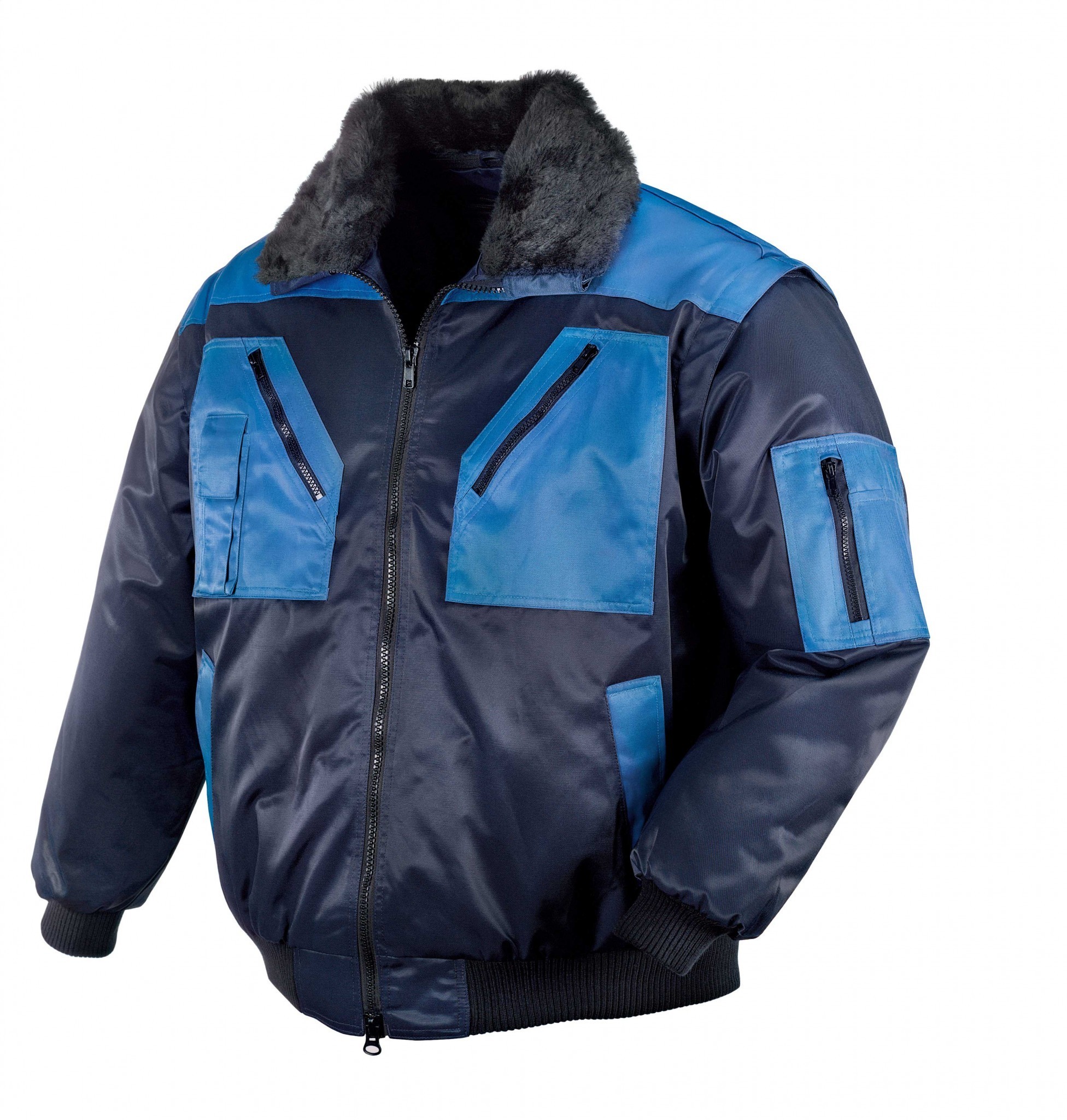 teXXor Piloten Oslo Arbeitsjacke mit abnehmbaren Ärmeln marine/kornblau, 4173, Größe 5XL