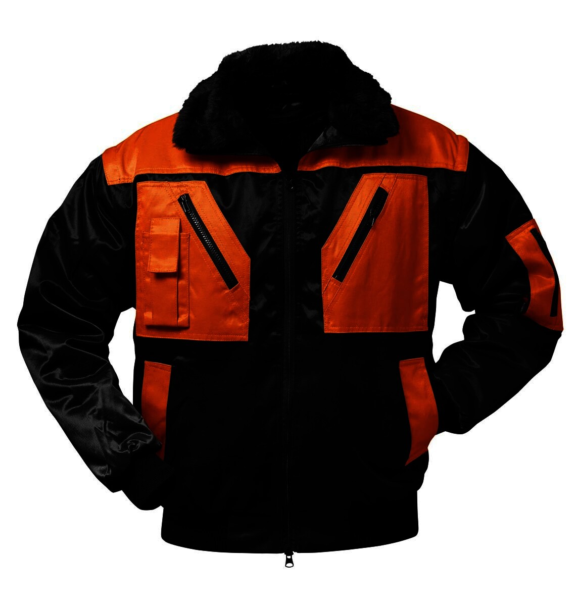 Norway Pilotenjacke/ Arbeitsjacke 4 in 1 Jacke schwarz/orange, Gr.L