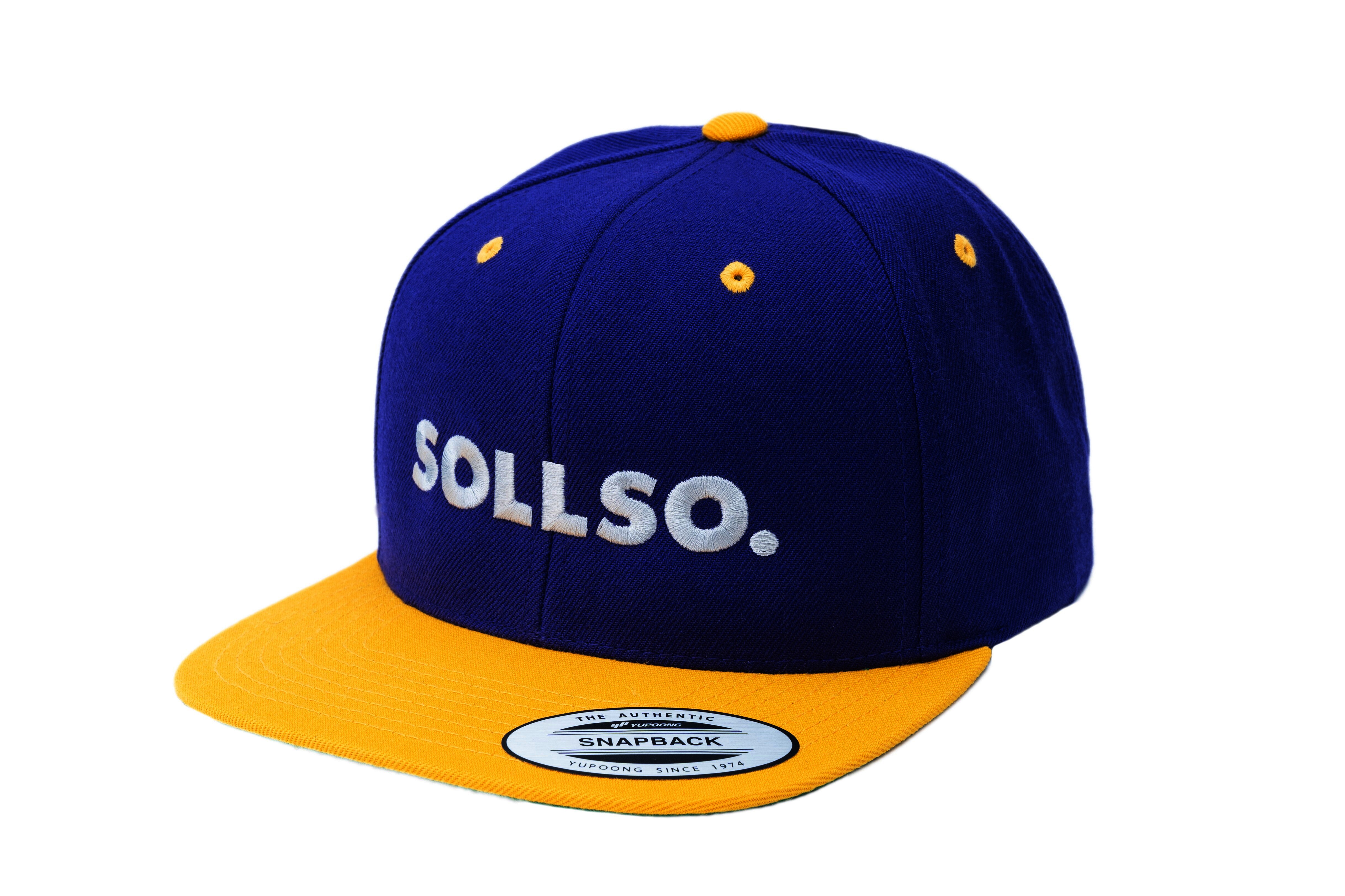 SOLLSO. Classic Snapback 2-Tone Cap, Pur-Gold
