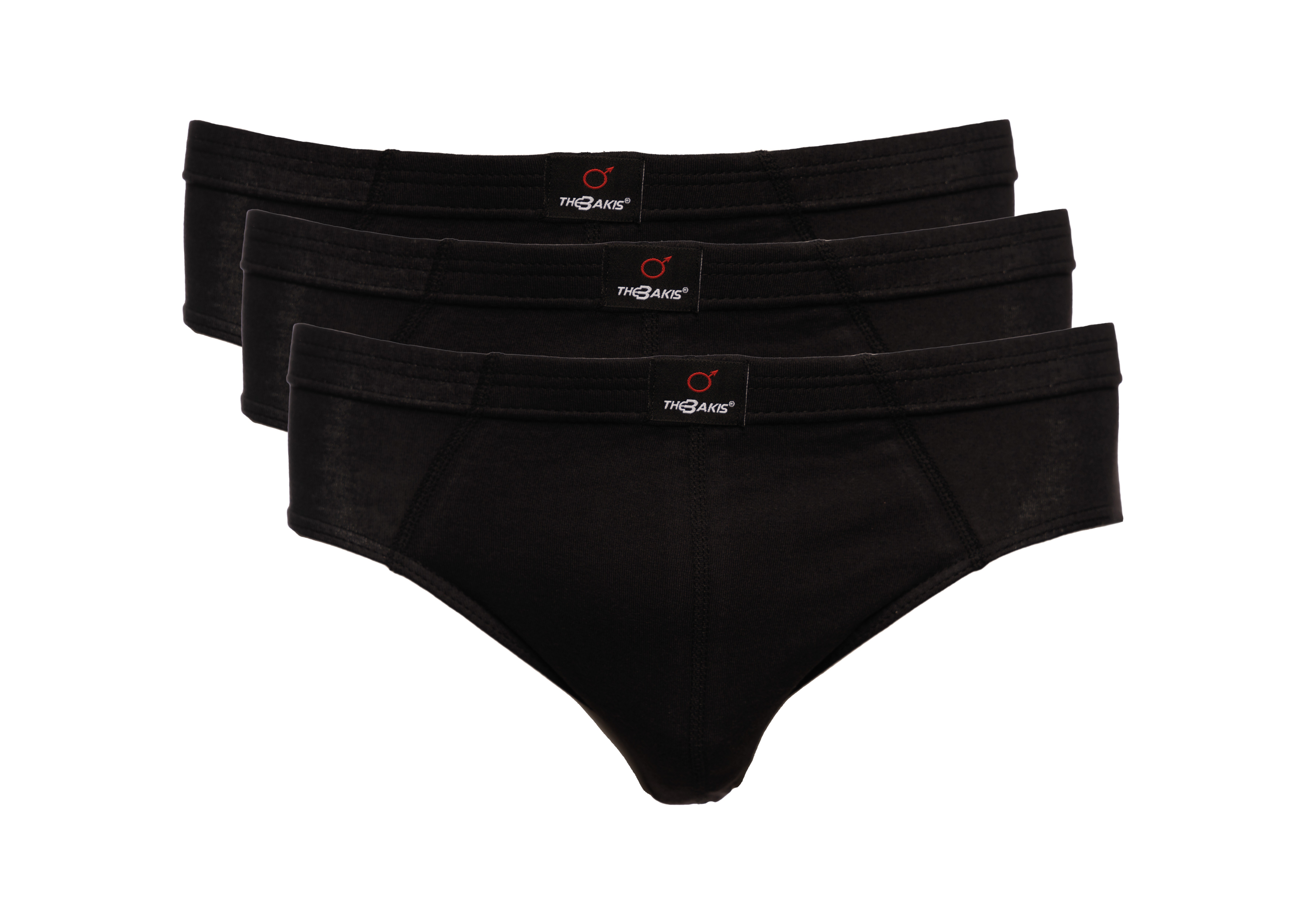 The BAKIS Herren Sportslip, 3er Pack, schwarz, Größe 7