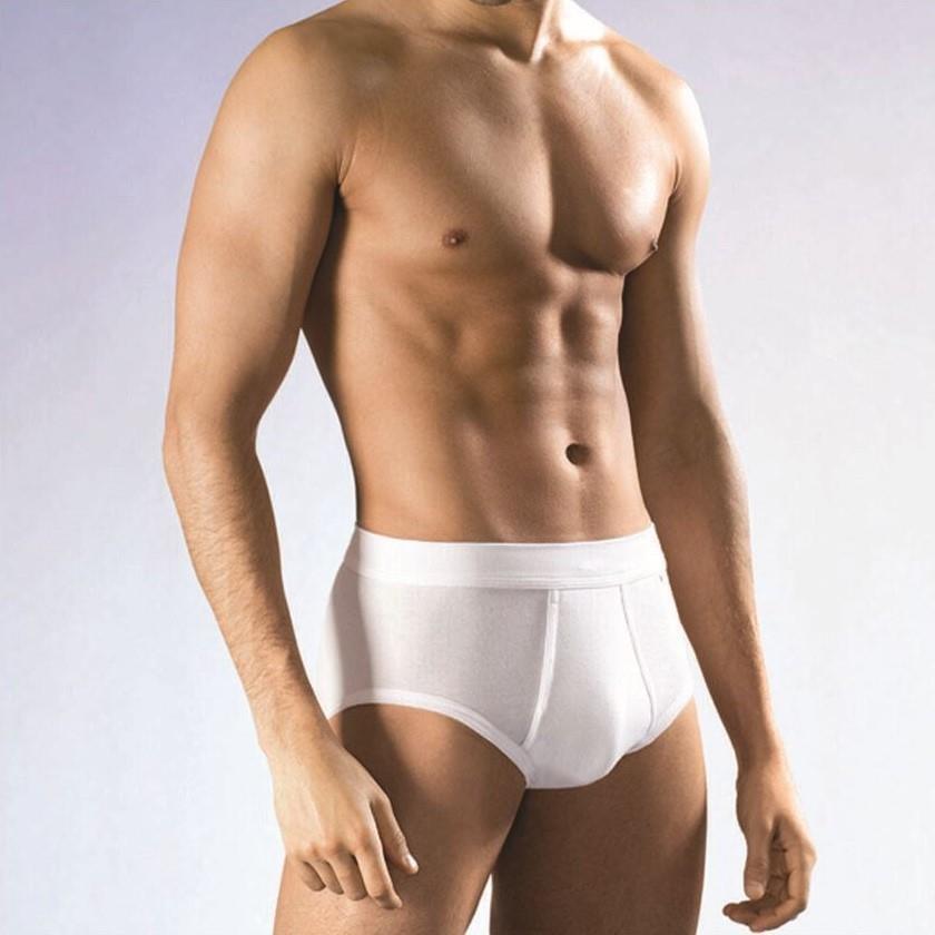 Herren Slip mit Eingriff 3er Pack Feinripp Farbe: weiß Größe 10