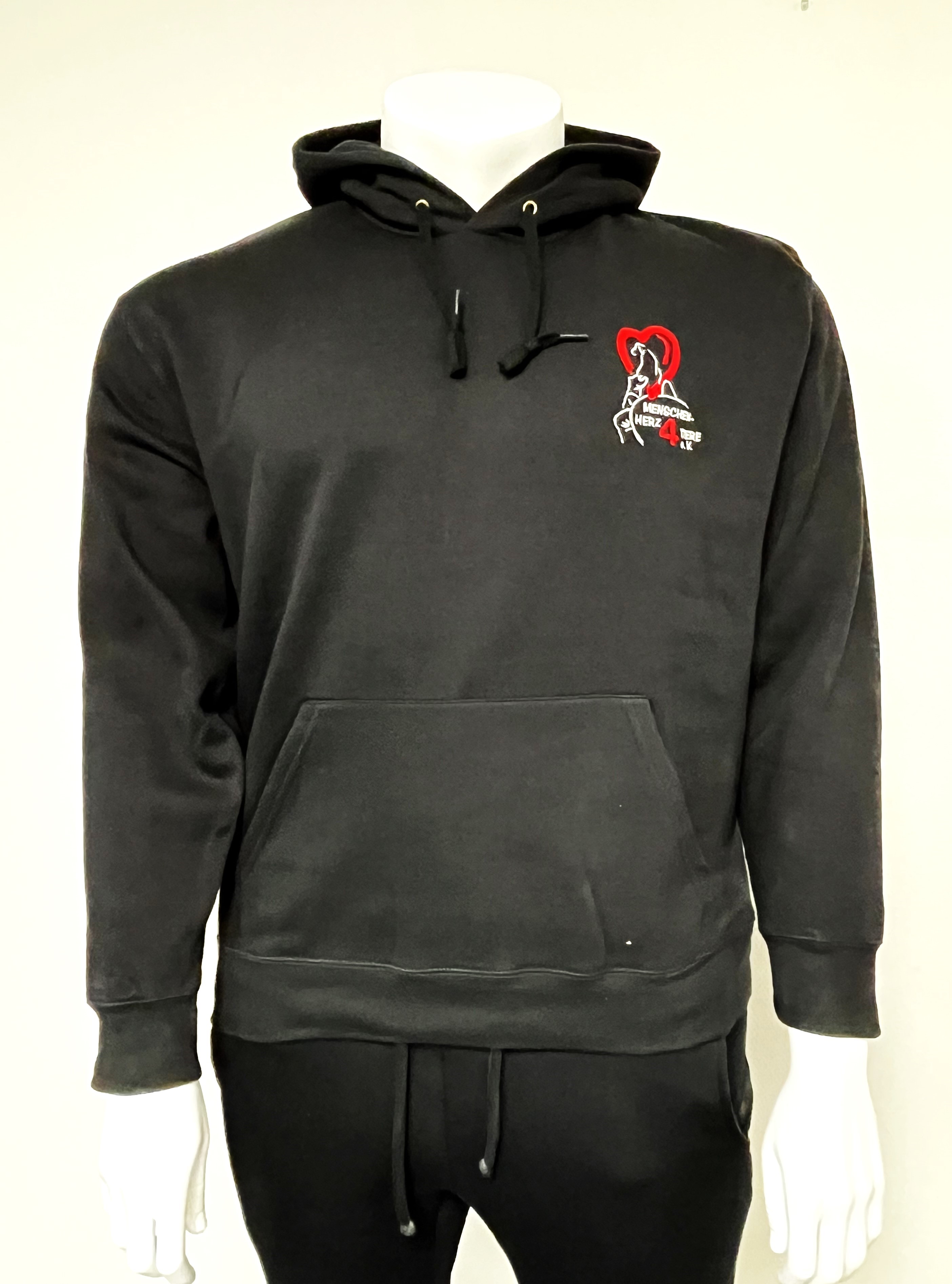 Hoodie „Menschen-Herz 4 Tiere e.V.“ by SOLLSO., Schwarz, Größe 4XL