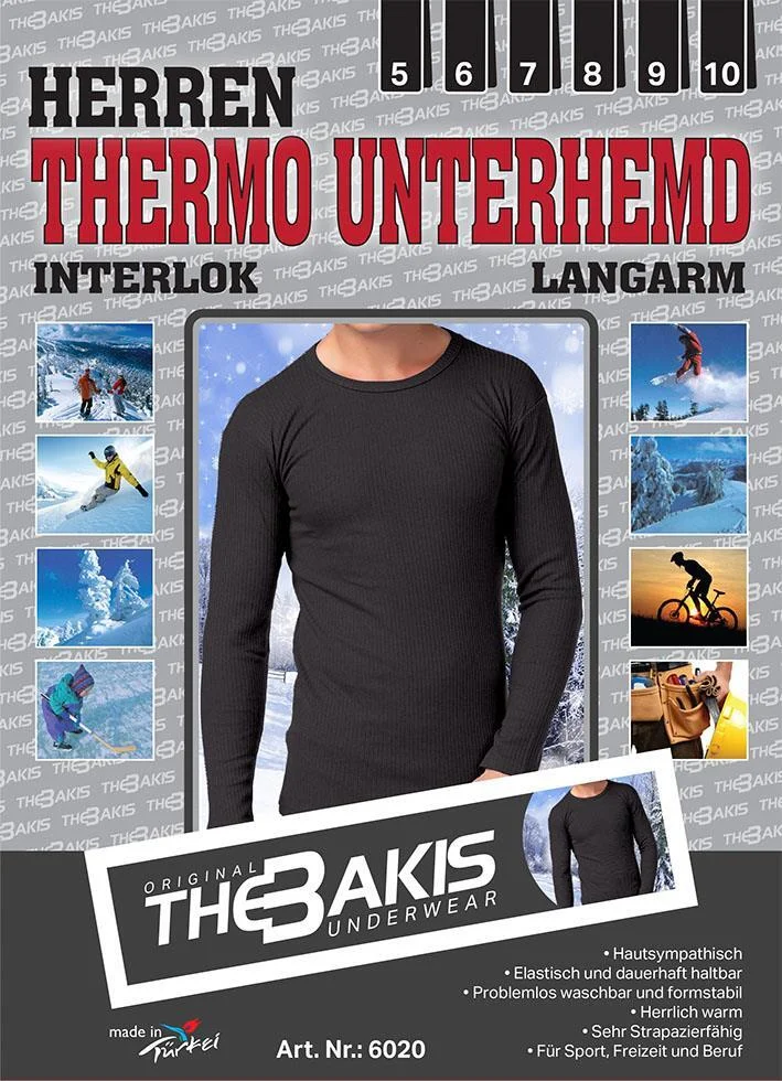 Herren Thermo Unterhemd , lang, Farbe anthrazit, Größe 8