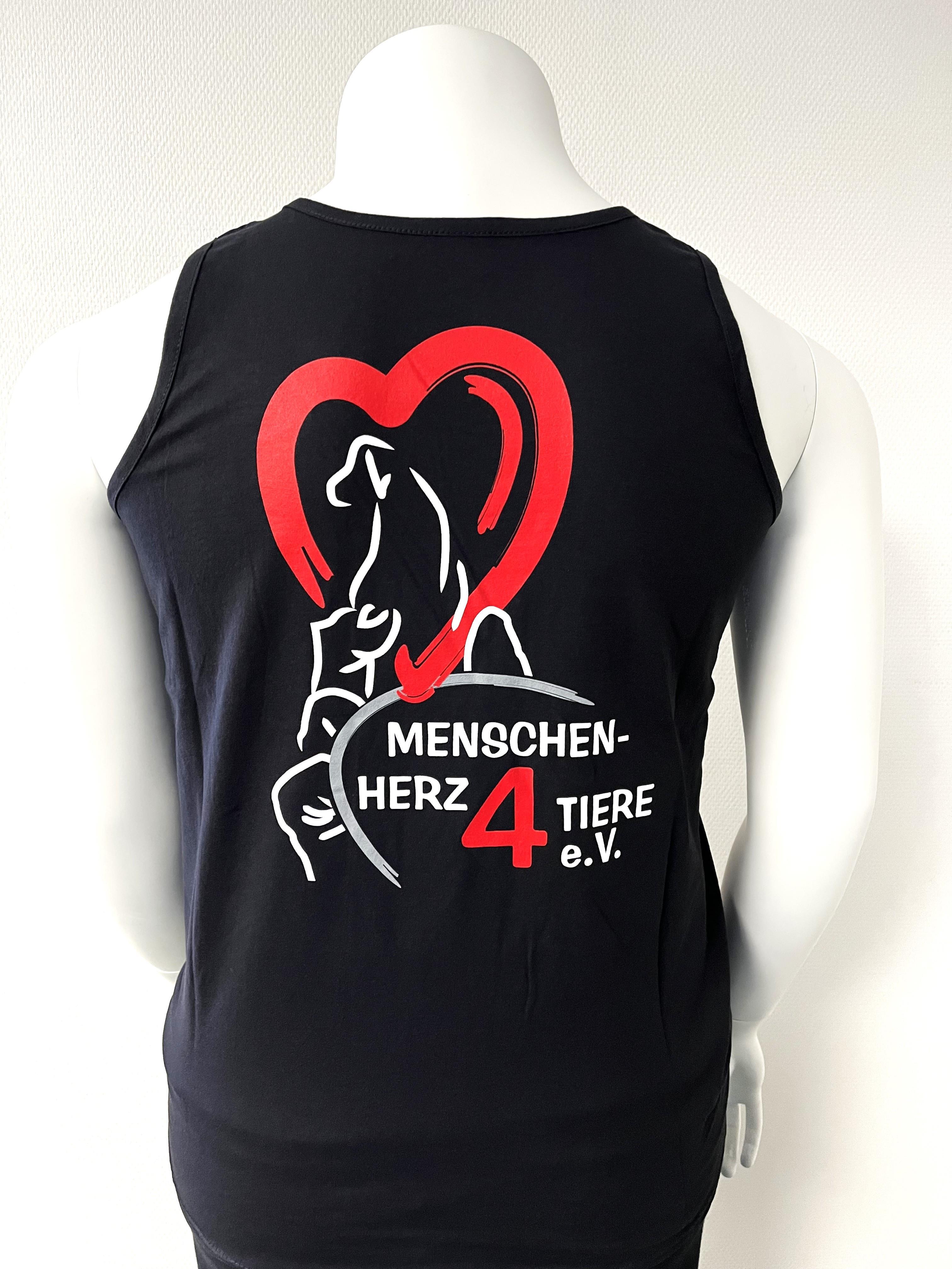 Damen Tank Top "Menschen Herz 4 Tiere e.V." by SOLLSO., schwarz,, Gr.S