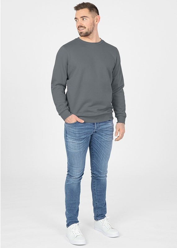 JAKO Sweat-Shirt Organic, steingrau, Gr.M