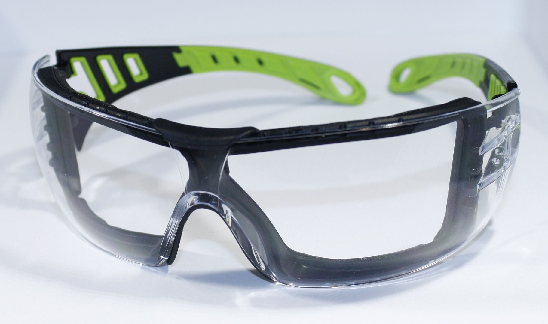Tector® 4159 Schutzbrille - klar, mit Erweiterungskit, Schwarz/Grün