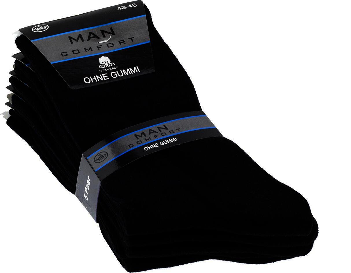 Herren Socken ohne Gummizug, Farbe schwarz, Art. 1561, Gr. 39-42, 10er Pack