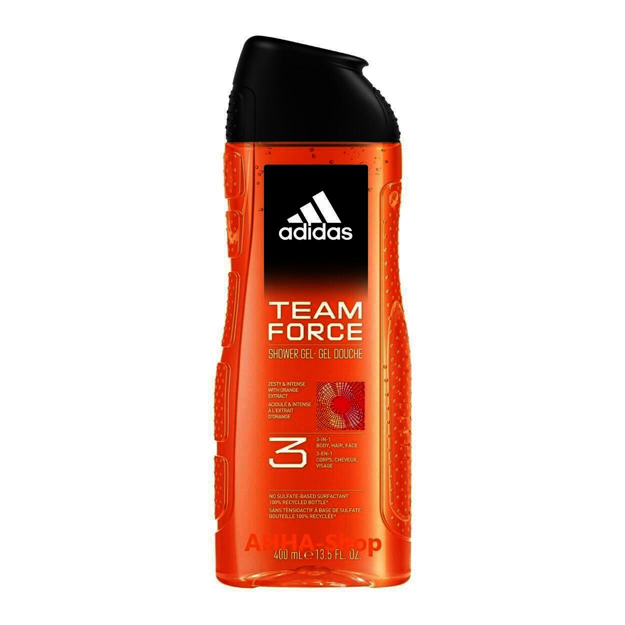 Adidas Men 3 in 1 Duschgel „Team Force„ 5 x  400 ml