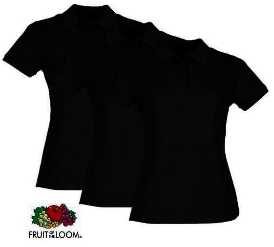 FOTL  Damen Premium-Poloshirt, 3er-Pack, schwarz, Gr.M