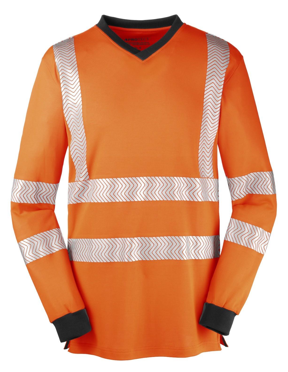 4PROTECT® Warnschutz Langarmshirt mit UV-Schutz, leuchtorange, Gr.XS 4PROTECT® Warnschutz Langarmshirt mit UV-Schutz, leuchtorange, Gr.XS