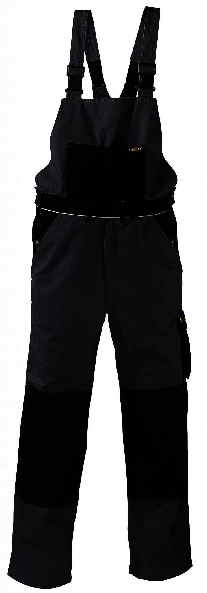 Canvas-Latzhose (320 g/m²) „AMAZONAS” Farbe grau/schwarz Größe 62