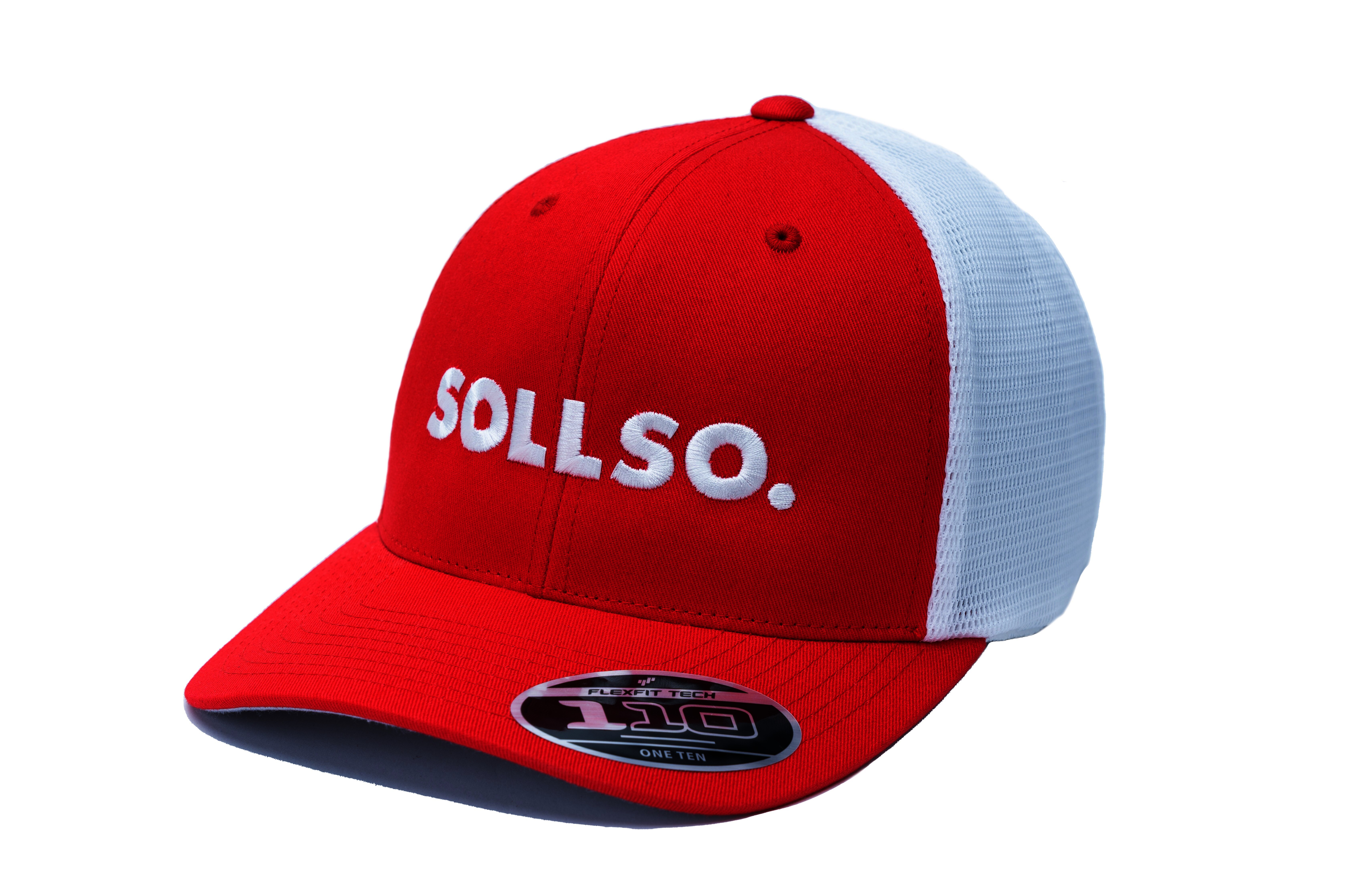 SOLLSO. Mesh 2-Tone Cap, Red-White