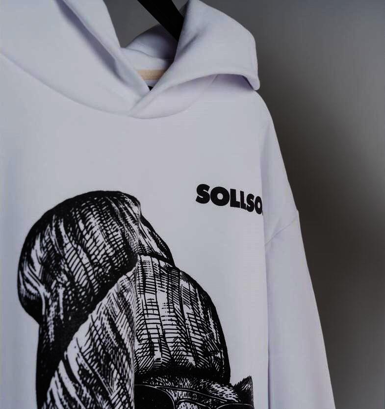 SOLLSO. Hoodie „Winterbear“, Farbe Melange White, Größe 3XL