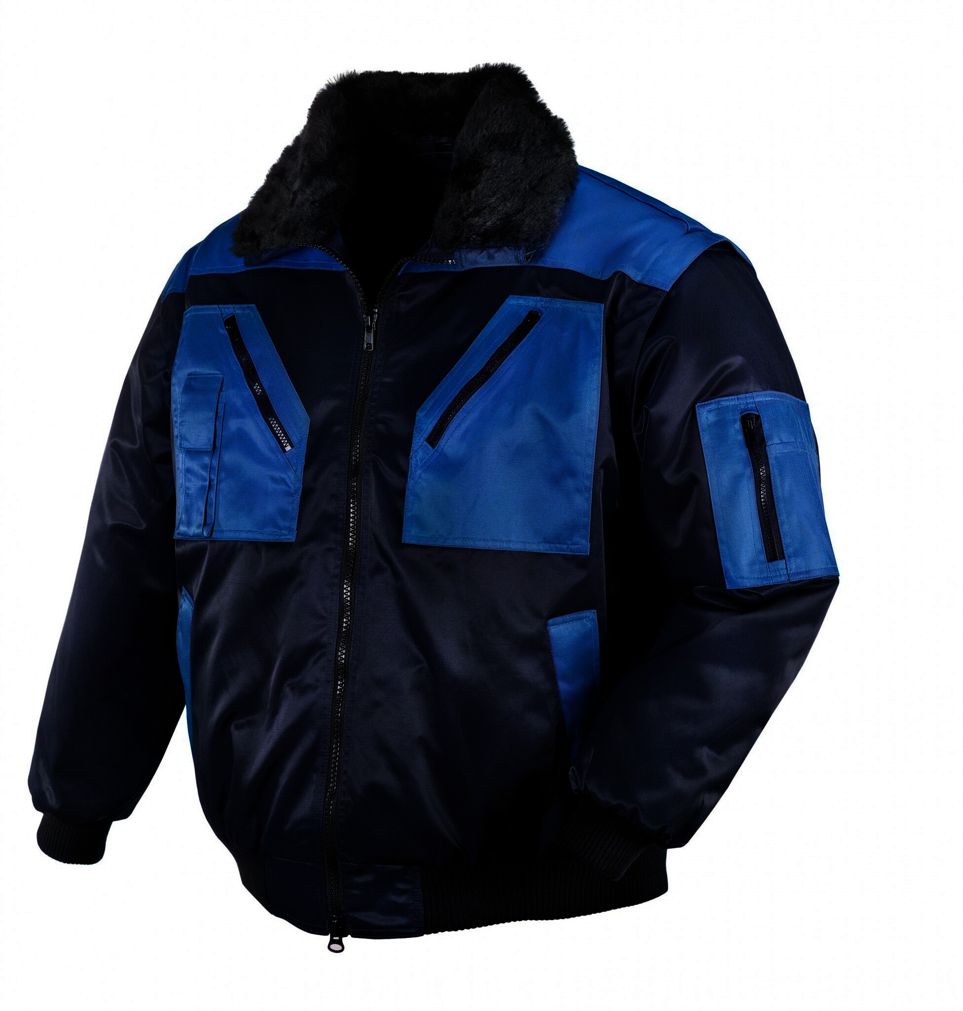 teXXor Piloten Oslo Arbeitsjacke mit abnehmbaren Ärmeln marine/kornblau, 4173