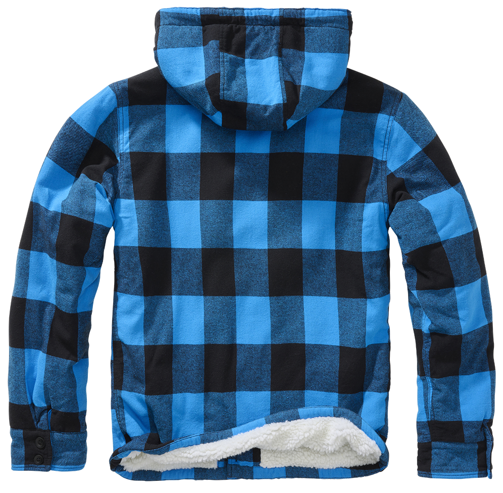 Brandit Lumberjacket hooded blau/schwarz, Größe 5XL