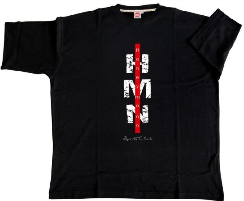Honey Moon T-Shirt Sports-Club, Farbe schwarz, Gr.10XL