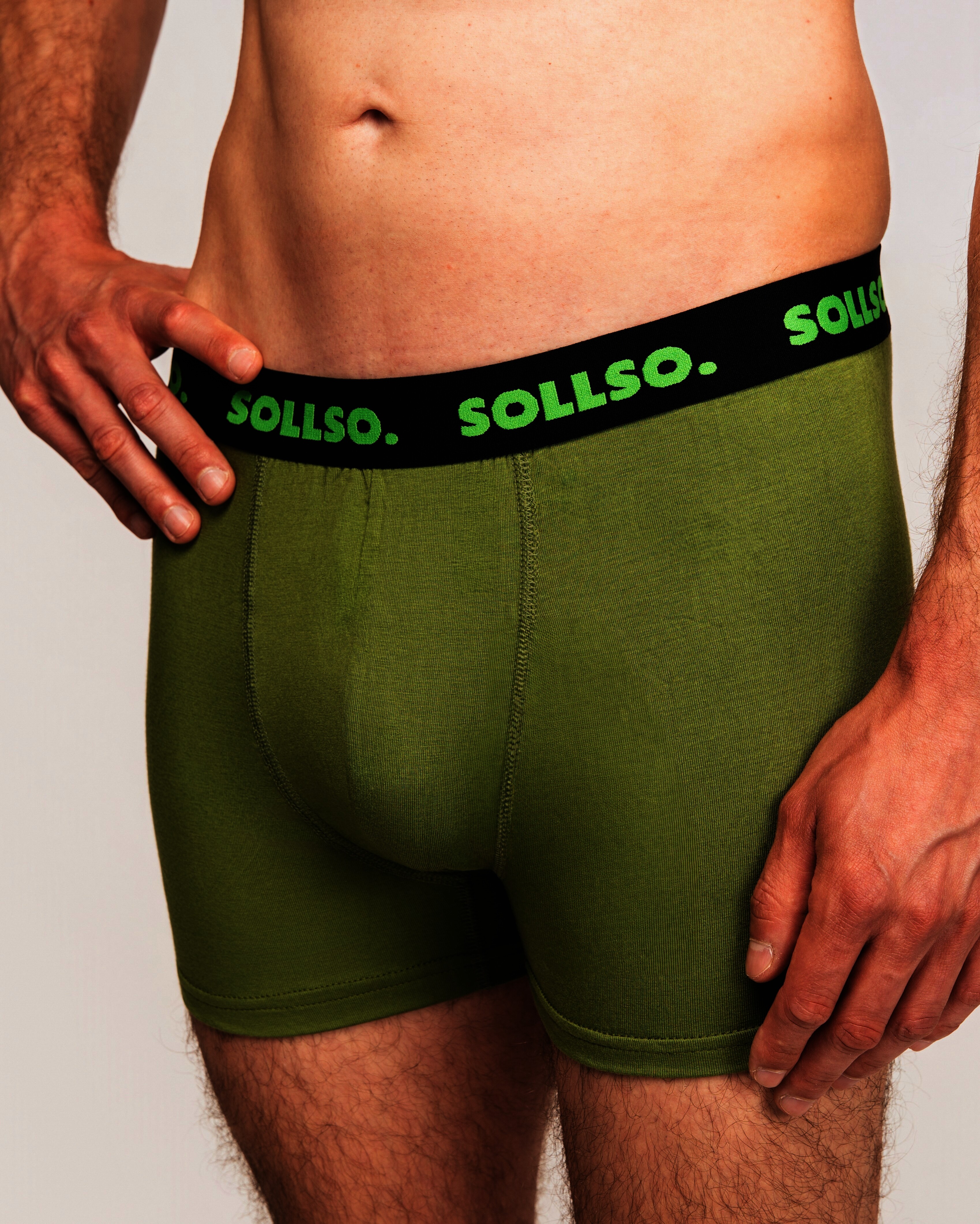 3er Pack Herren Boxershort, Bambusviskose, Schwarz/Grau/Olive, Gr.XXL