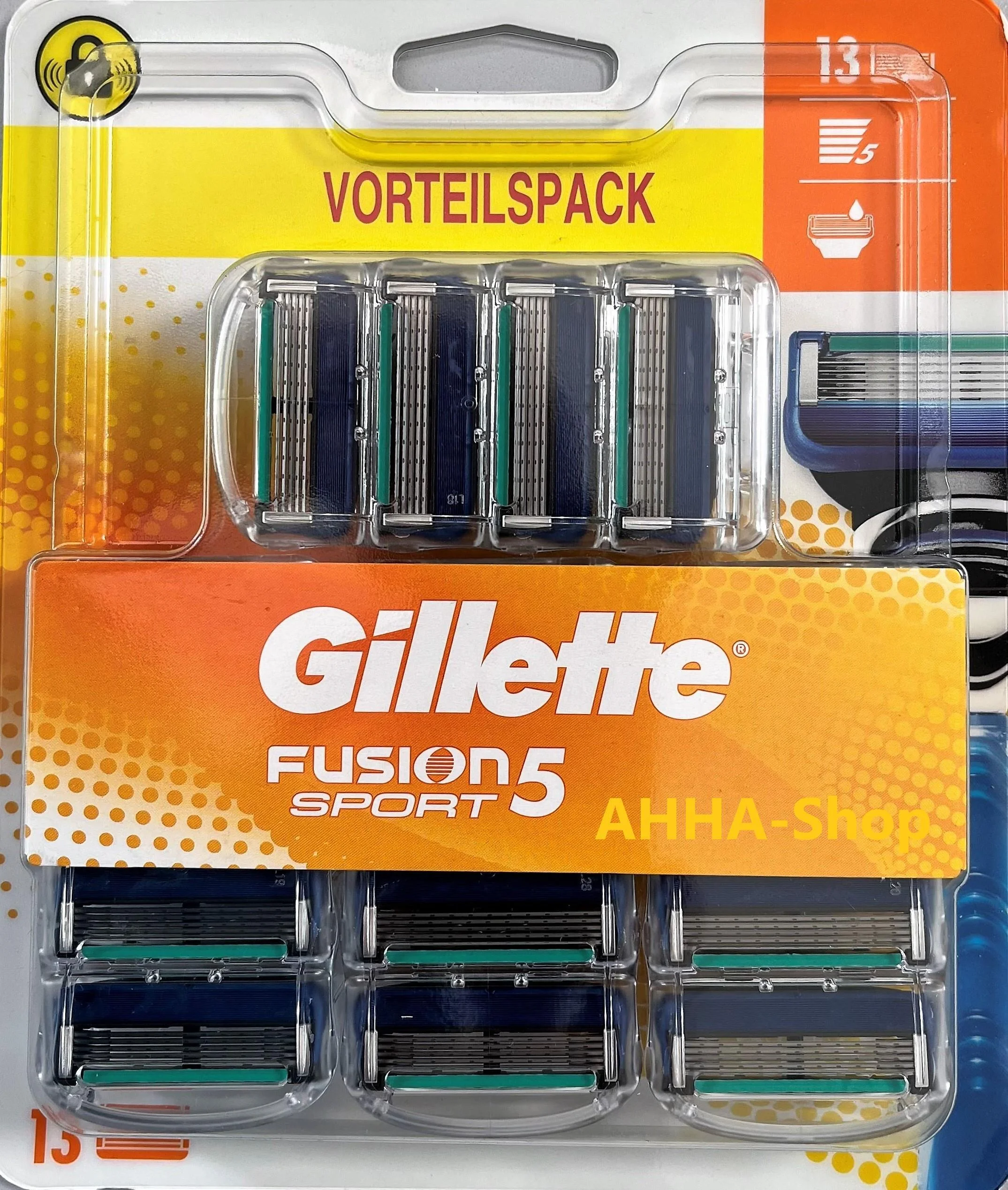 Gillette Fusion 5 Rasierklingen, blau, 13 Stück/Pack
