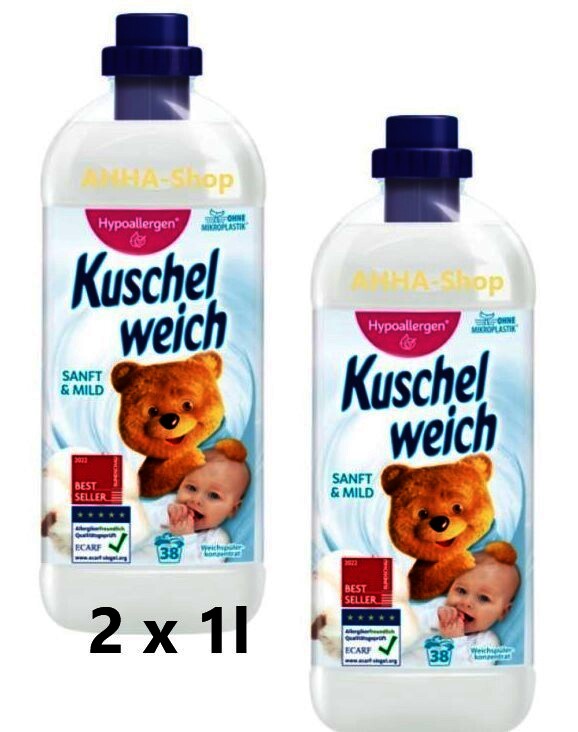 Kuschelweich Weichspüler "Sanft & Mild". 2 x 1l Flasche