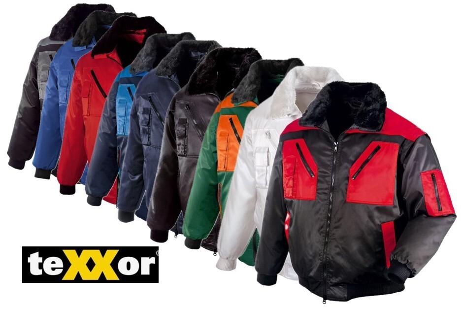 teXXor Piloten Oslo Arbeitsjacke mit abnehmbaren Ärmeln, XL, schwarz, 4176 