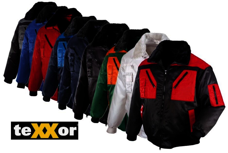teXXor Piloten Oslo Arbeitsjacke mit abnehmbaren Ärmeln, XL, schwarz, 4176