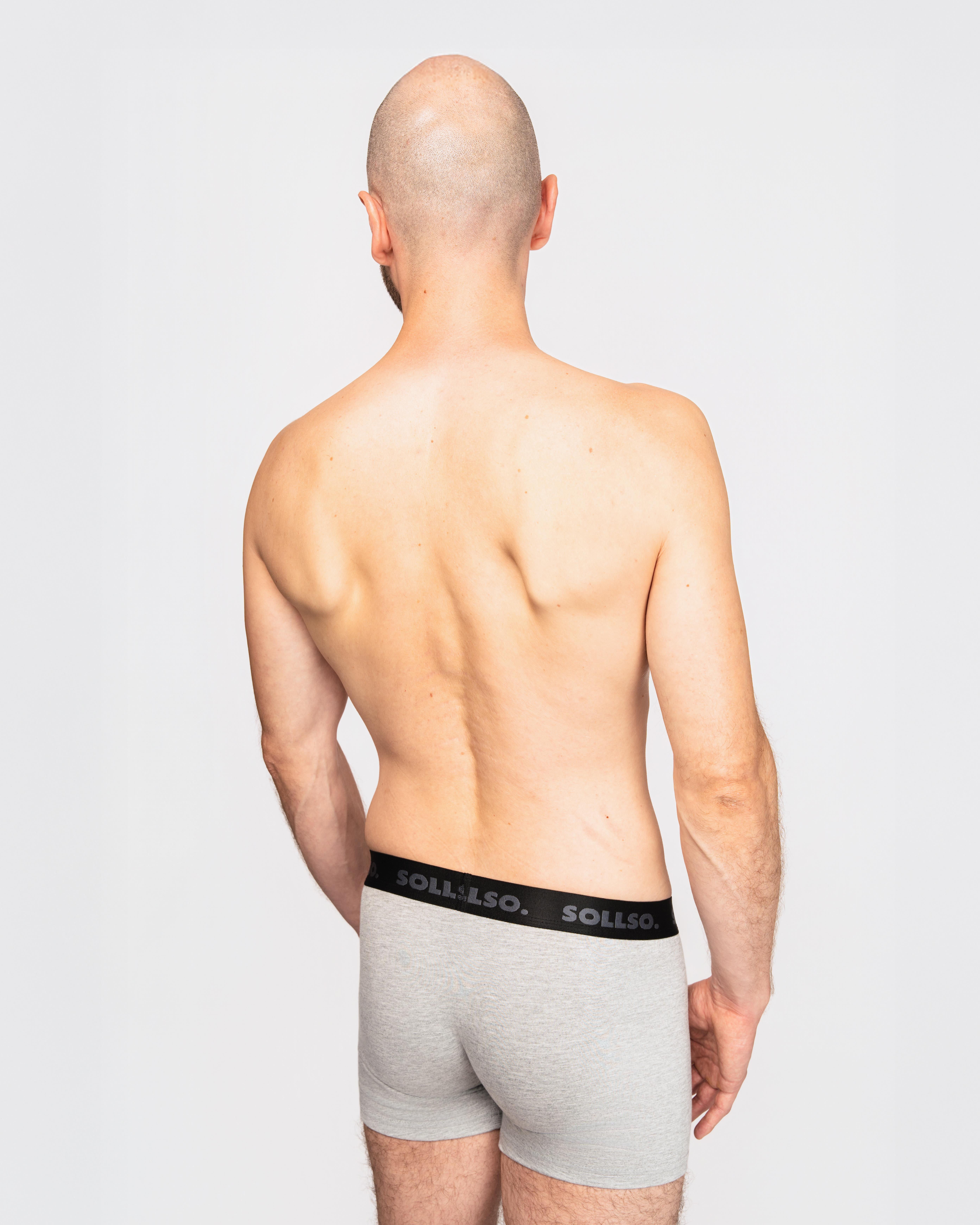 3er Pack Herren Boxershort, Bambusviskose, Grau Melliert, Gr.