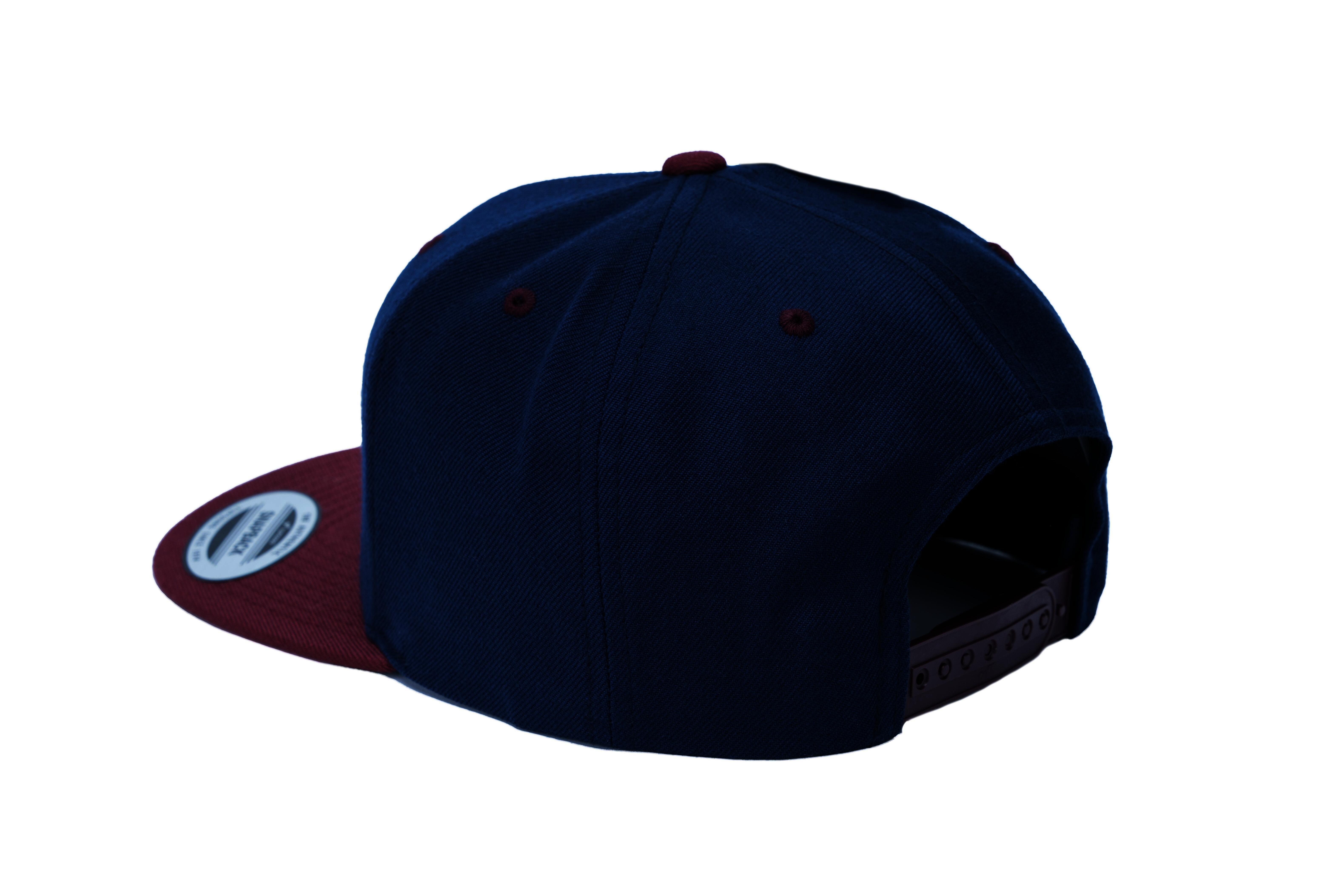SOLLSO. Classic Snapback 2-Tone Cap, Navy-Maroon