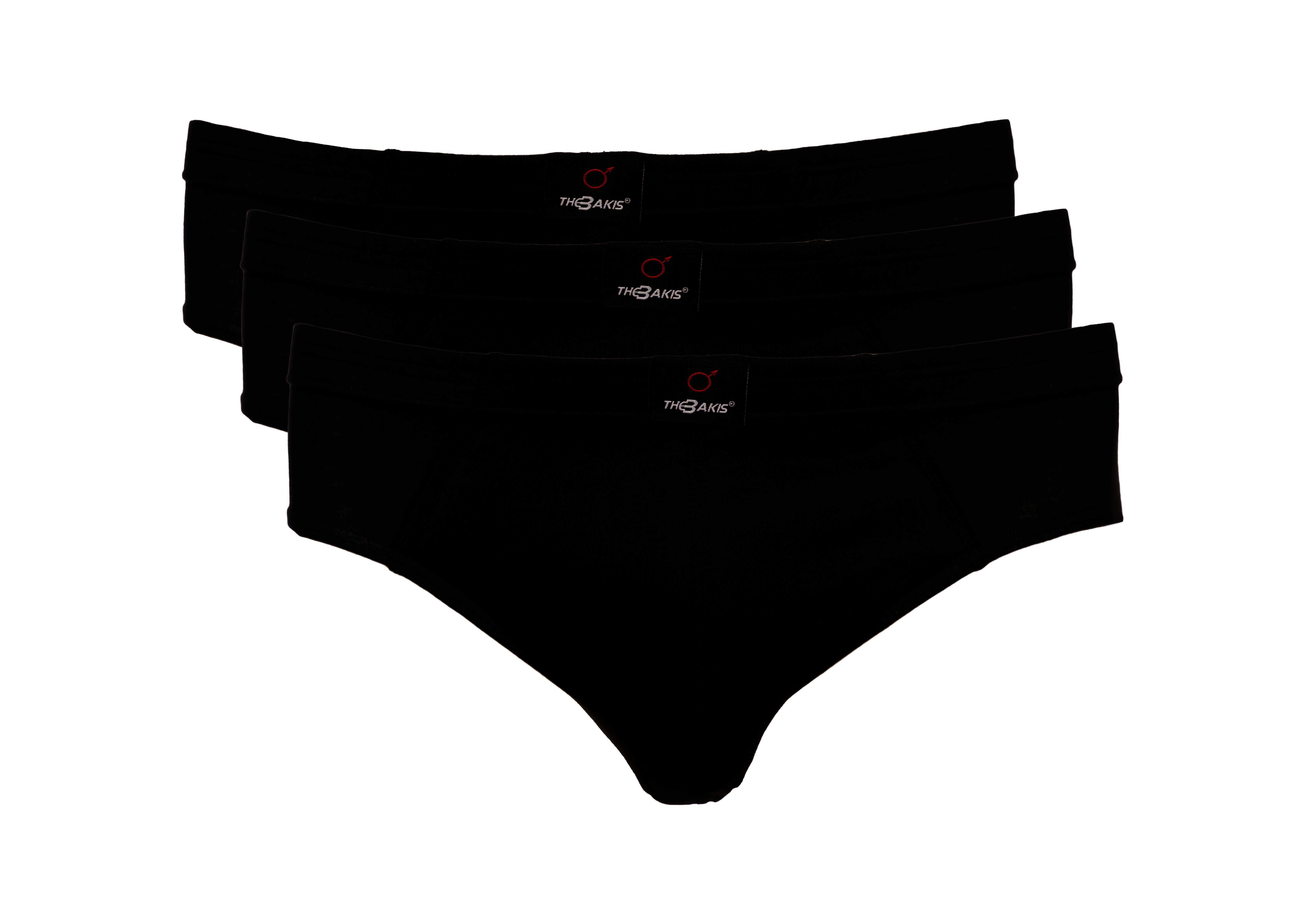 The BAKIS Herren Sportslip, 3er Pack, schwarz, Größe 9