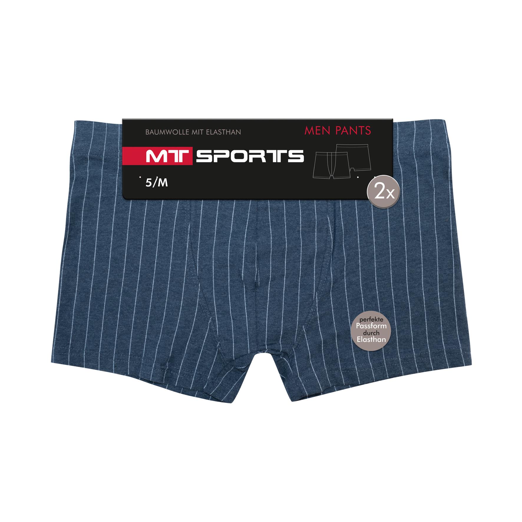 Herren Pants 22853, versch. Farben uni/längsgestreift, 2er-Pack, Gr.8