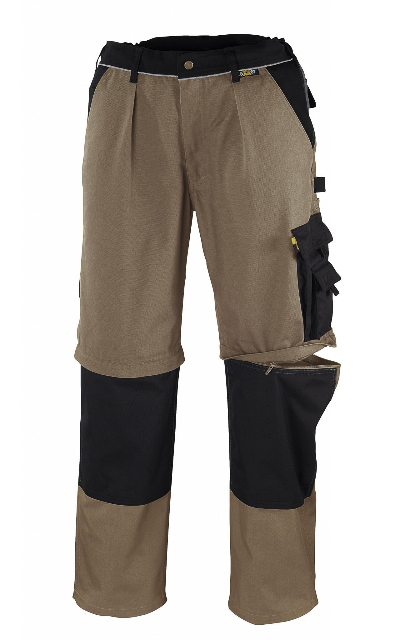 "2-in-1" Canvas-Bundhose (320 g/m²) „TOBAGO”  Farbe: khaki/schwarz Größe 60